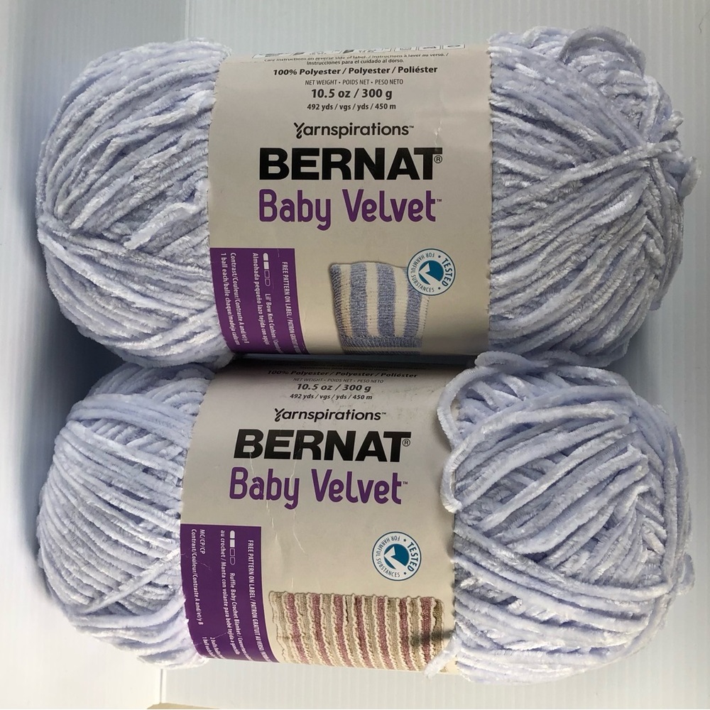 Bernat Baby Velvet Yarn Soft Sky Blue 2 Skeins 300g Each